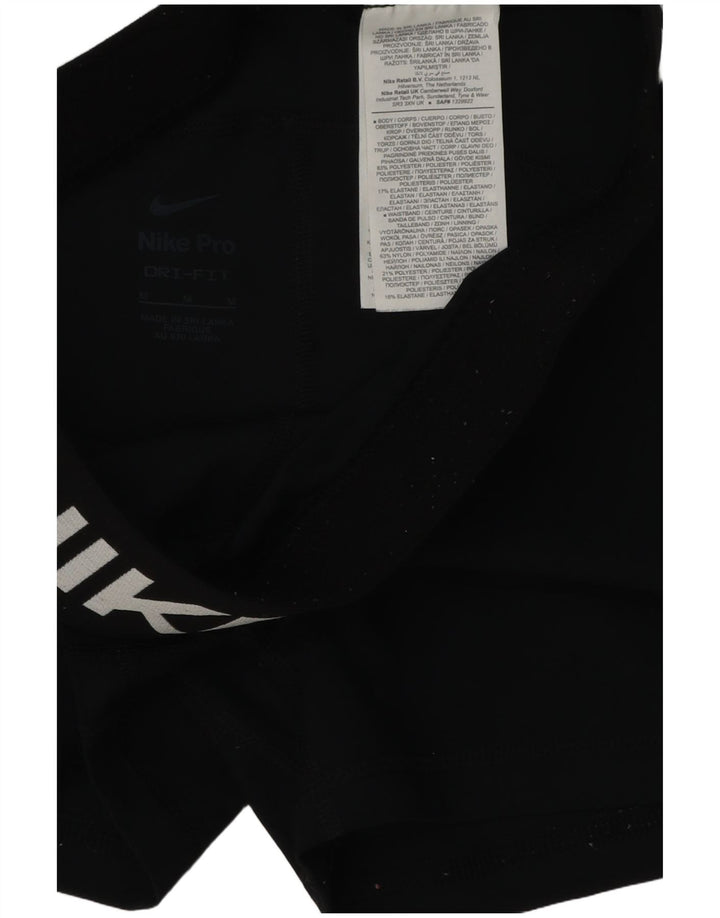 Nike Damen Dri Fit Graphic Sport Shorts UK 12 Medium Schwarz Polyester