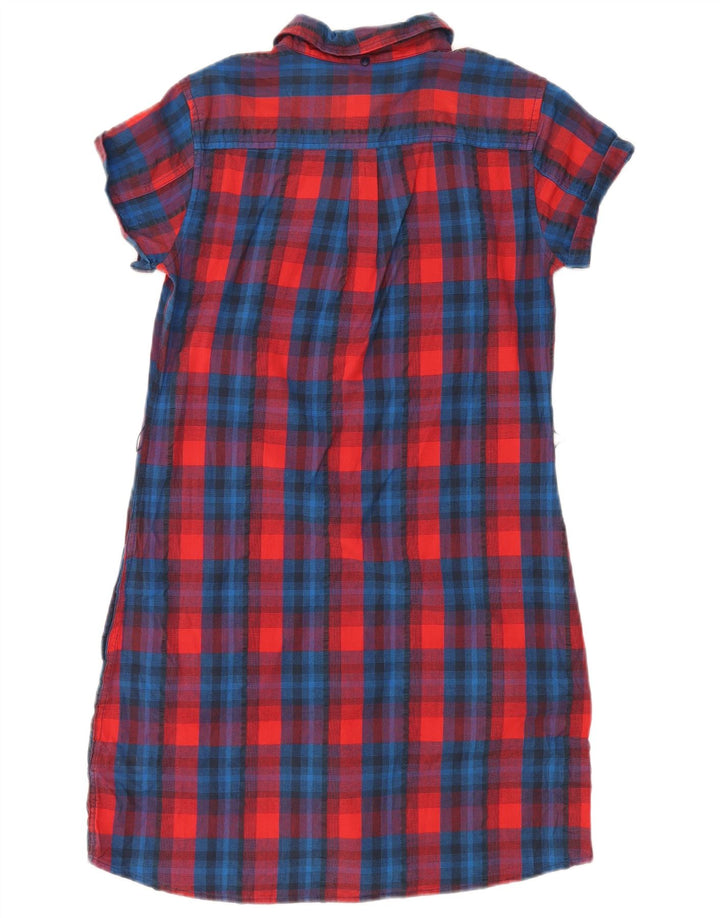 Lee Kurzarm-Hemdkleid für Damen, UK 12, mittelrot, kariert, Baumwolle