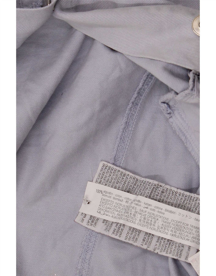 Übergroße Utility-Jacke von Zara für Damen, UK 14, mittelblaue Baumwolle