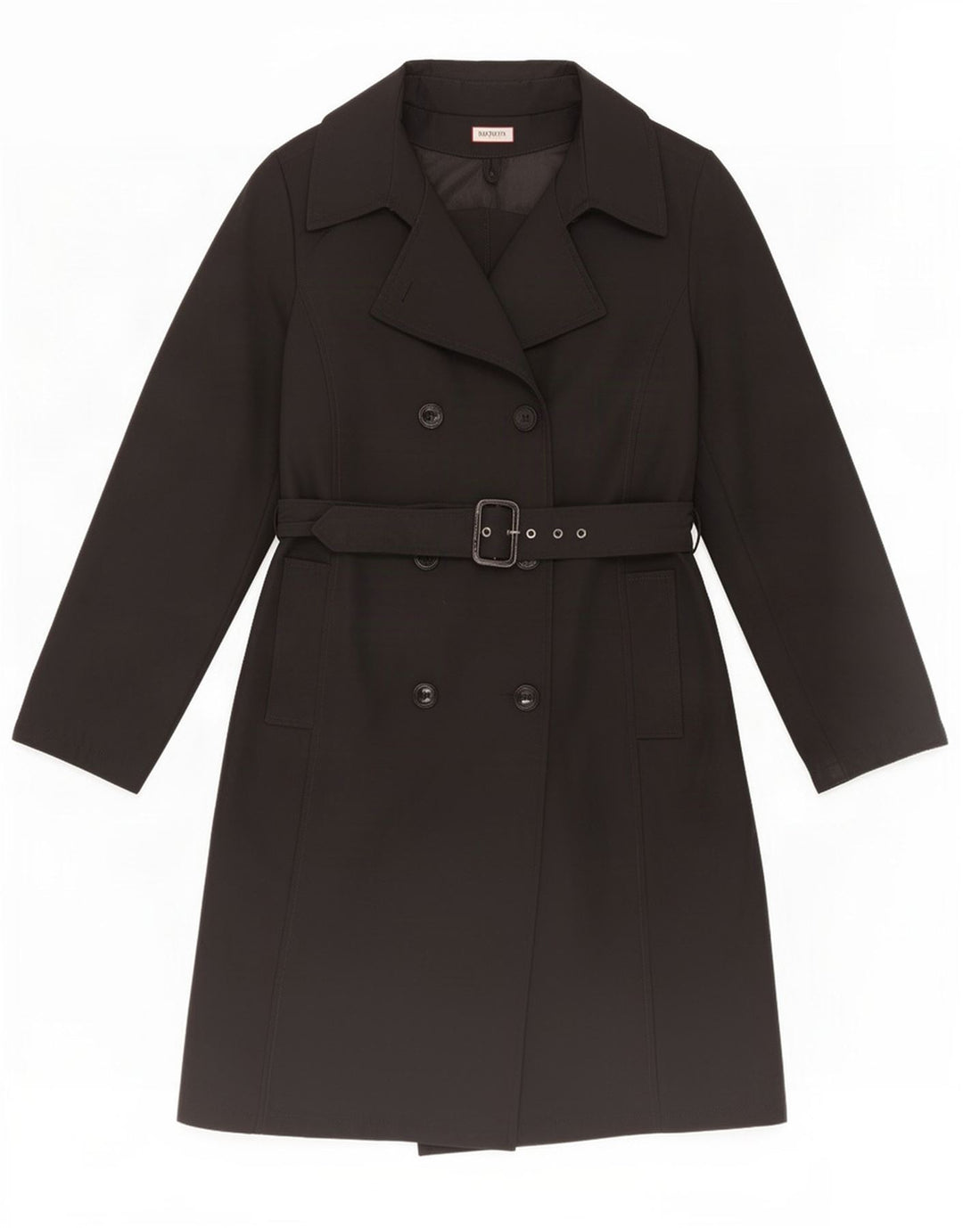 Max & Co. Damen Trenchcoat UK 10 Small Schwarz Polyamid