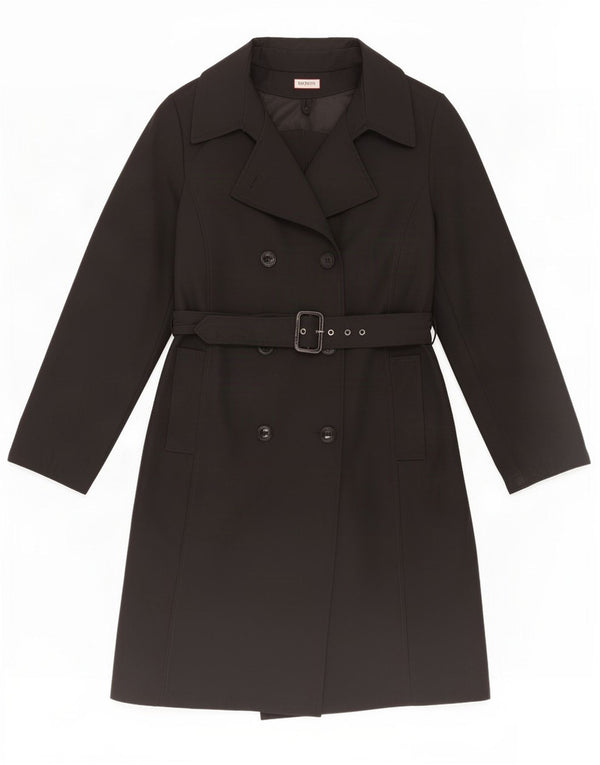 Max & Co. Damen Trenchcoat UK 10 Small Schwarz Polyamid