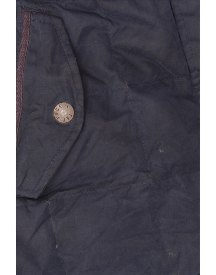 FAT FACE Wattierte Damenjacke mit Kapuze, UK 14, Größe L, Marineblau, Polyester