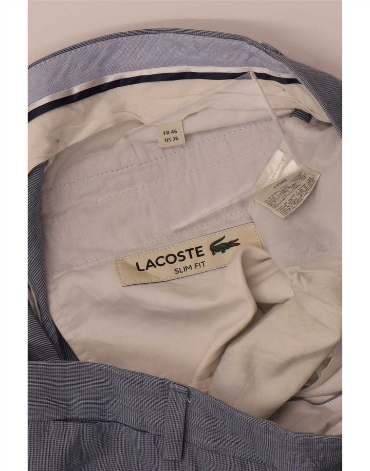 Lacoste Herren Slim Anzughose W36 L28 Blaue Baumwolle