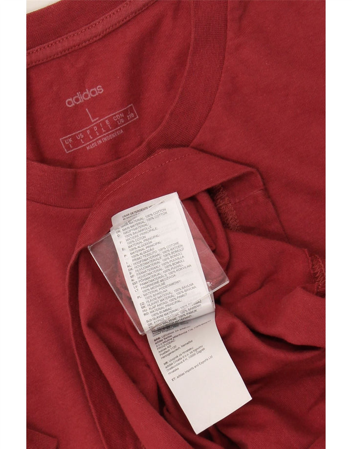 ADIDAS Herren Grafik T-Shirt Top Große rote Baumwolle