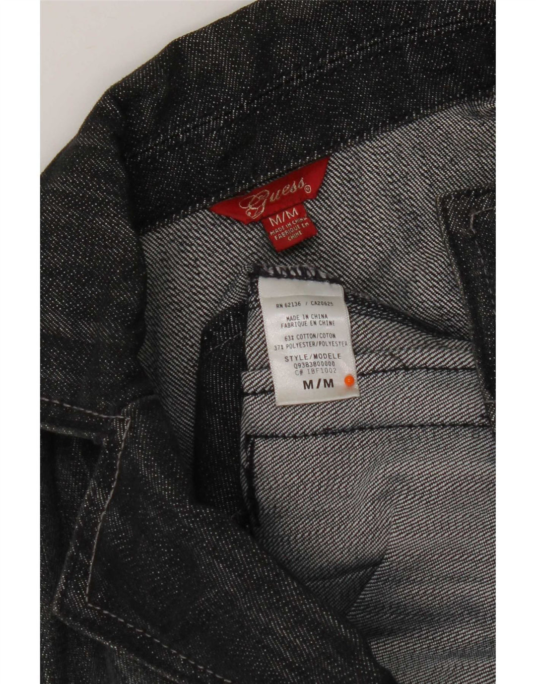Guess Damen Crop Denim Jacke UK 12 Mittelschwarze Baumwolle