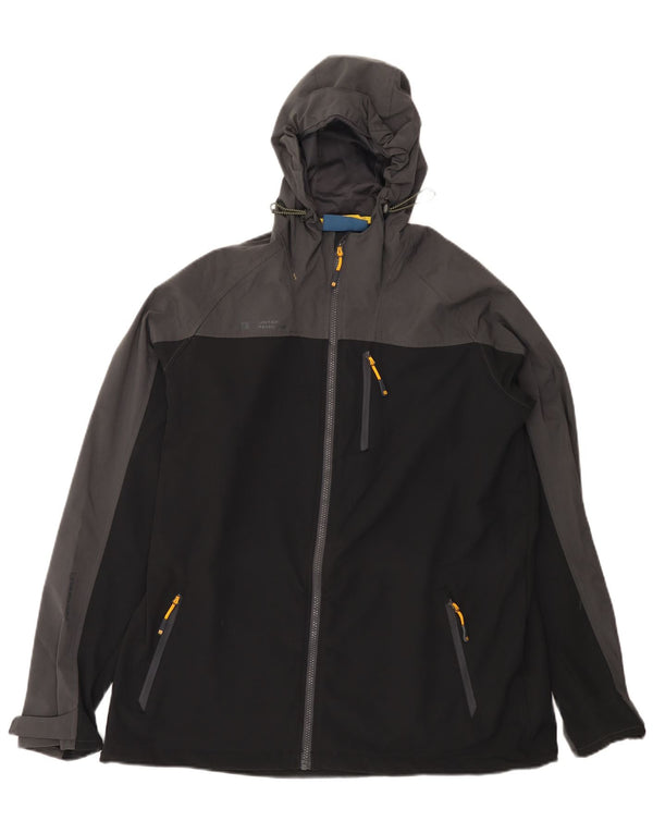 Mountain Warehouse Herren-Regenjacke mit Kapuze, UK 42, XL, Schwarz, Farbblock