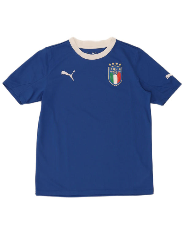 Puma Jungen Italia Graphic T-Shirt Top 13-14 Jahre Blaues Polyester