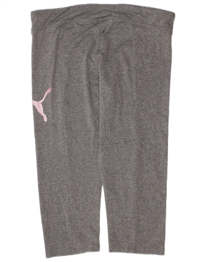 Puma Mädchen-Grafik-Leggings, 12–13 Jahre, groß, graues Polyester