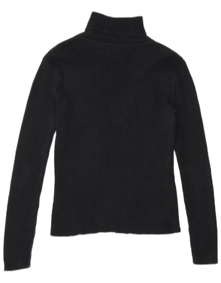 TOMMY HILFIGER Damen Rollkragenpullover Pullover UK 8 Small Schwarze Baumwolle