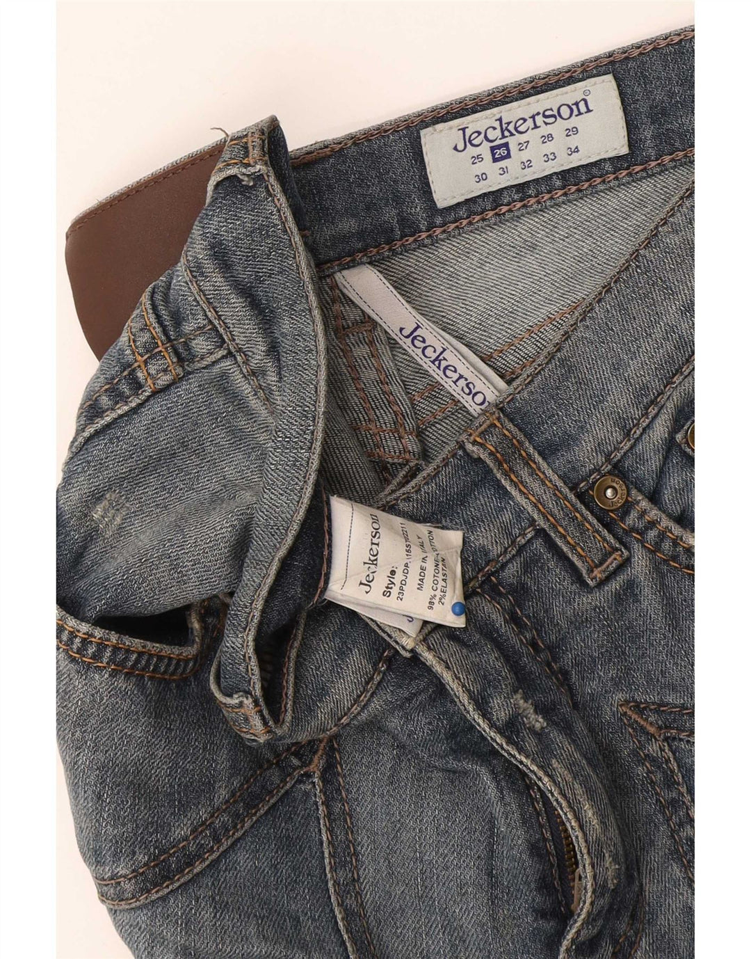 Jeckerson Damen Distressed Slim Jeans W26 L26 Blaue Baumwolle