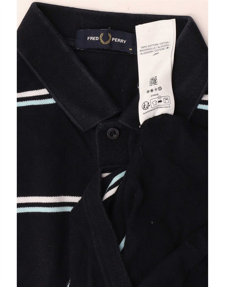 Fred Perry Herren-Poloshirt aus mittelblauer, gestreifter Baumwolle