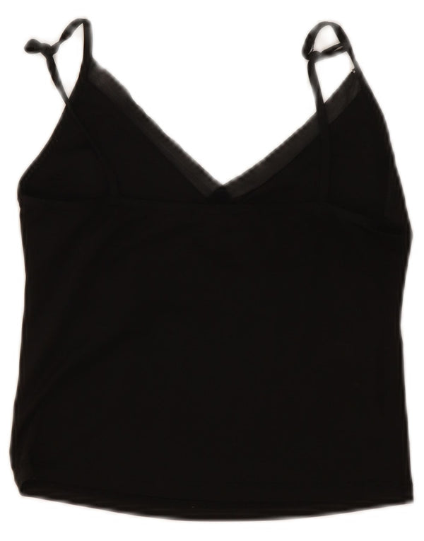 Zara Damen Crop Cami Top UK 8 Small Schwarz