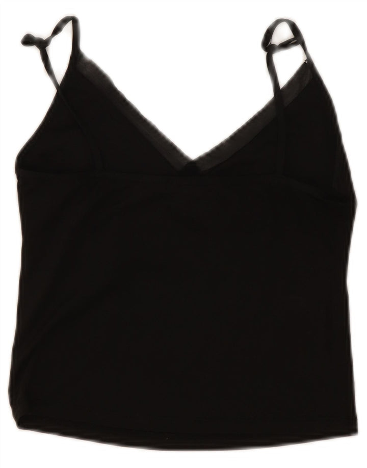 Zara Damen Crop Cami Top UK 8 Small Schwarz