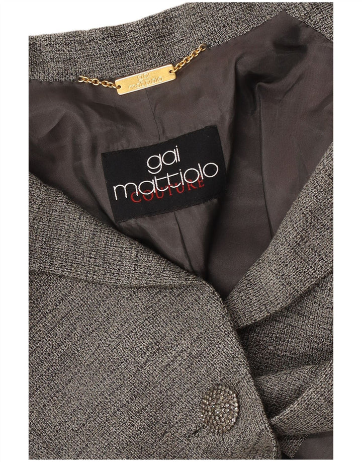 Gai Mattiolo Damen 1-Knopf-Blazerjacke UK 14 Mittelgrau
