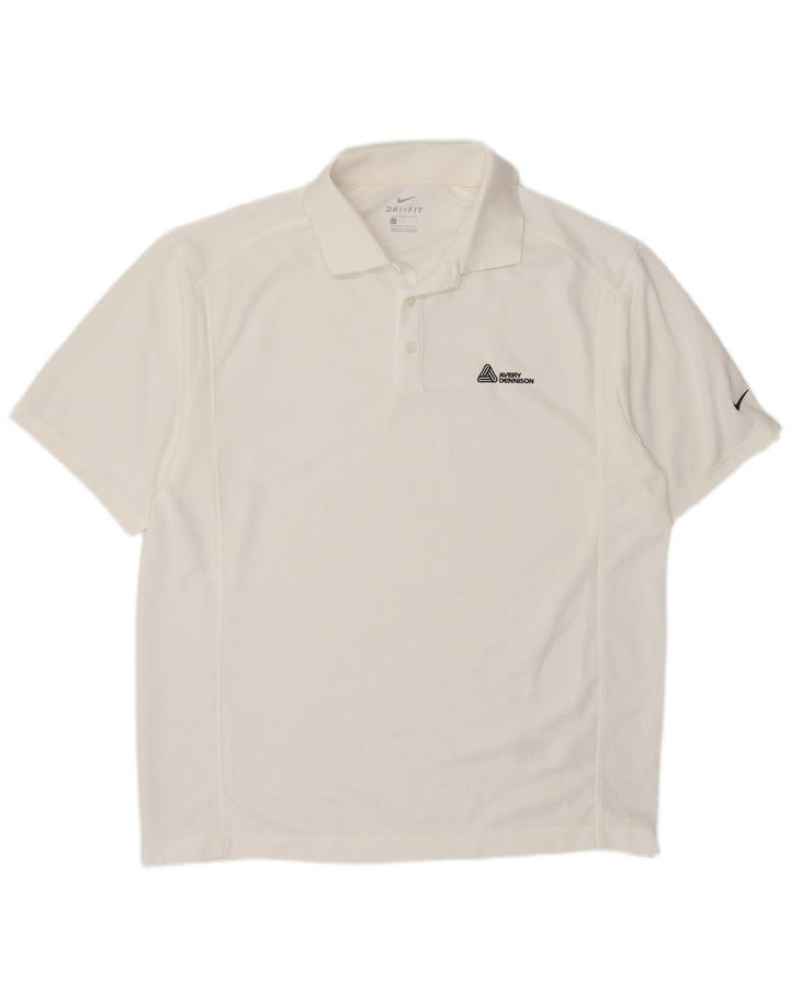 Nike Herren Dri Fit Poloshirt, großes weißes Polyester