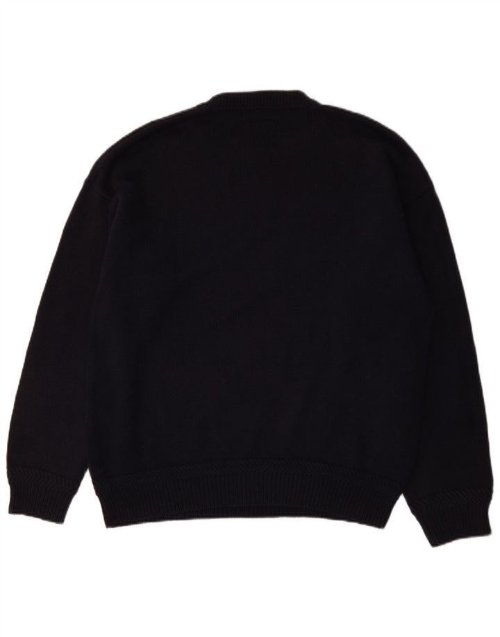 Nautica Herren-Pullover mit Rundhalsausschnitt, lockere Passform, mittleres Marineblau
