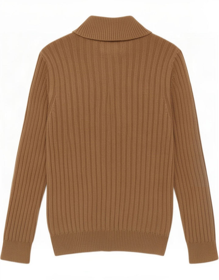 Gap Herren-Pullover mit Reißverschluss am Hals, mittelbeige Baumwolle