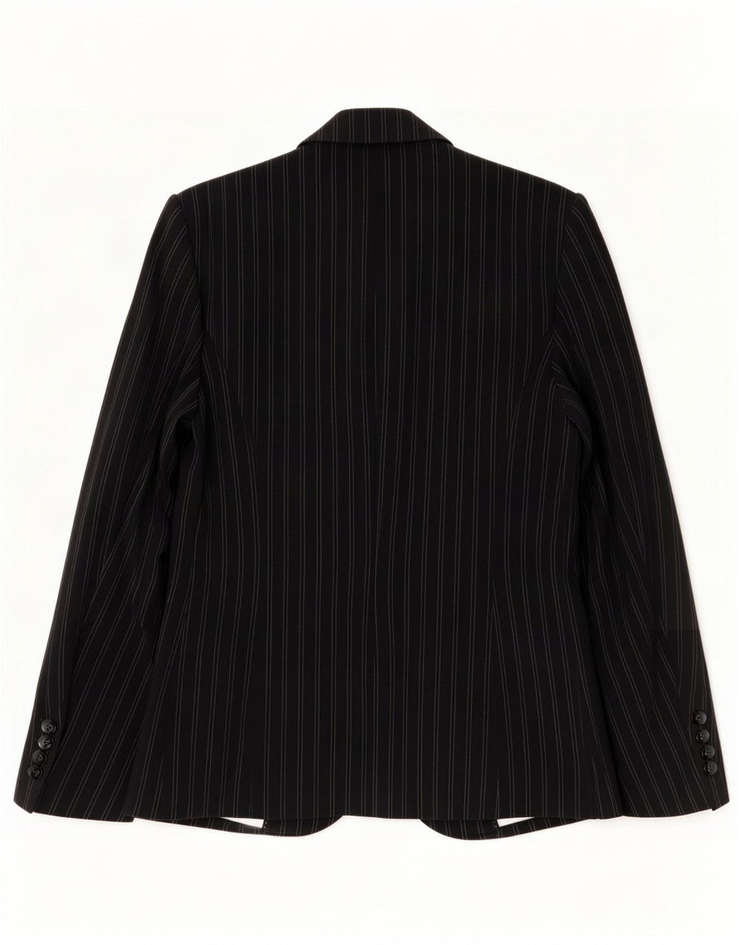 Marks & Spencer Damen-Blazer mit 1 Knopf, UK 12, Mittelschwarz, Nadelstreifen