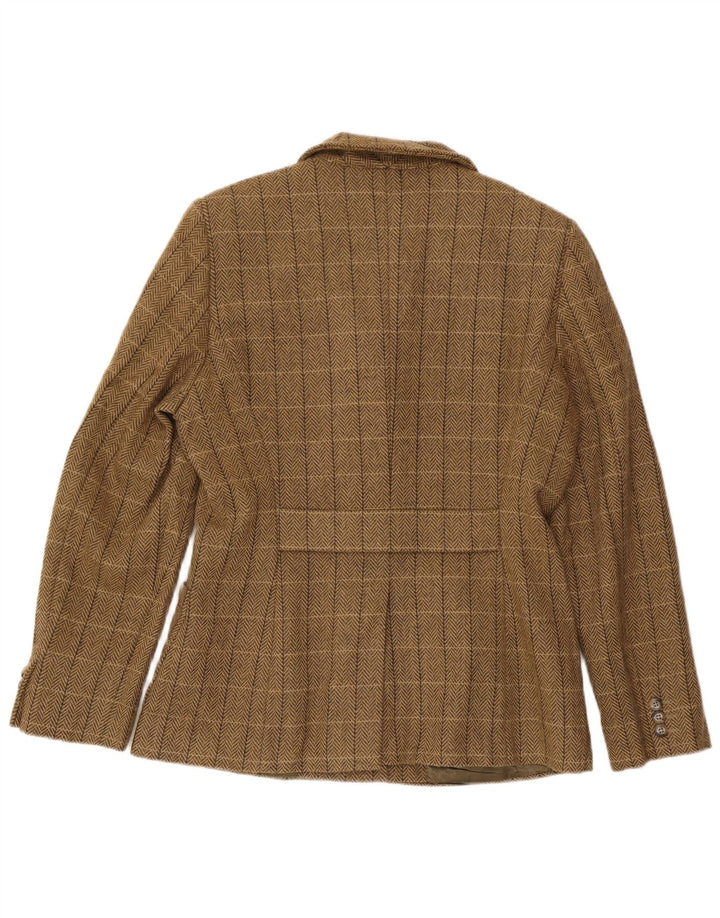 Max Mara Damen Weekend Blazer Jacke UK 16 Large Brown Check Classic