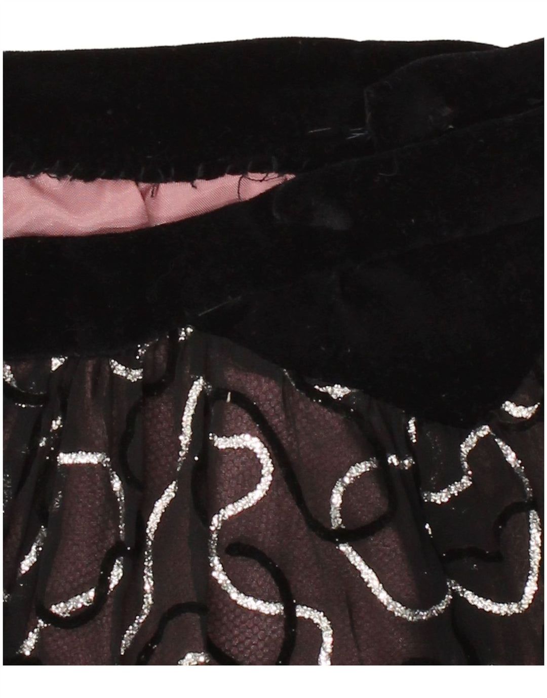 VINTAGE Womens Abstract Pattern A-Line Skirt W30 Medium Black