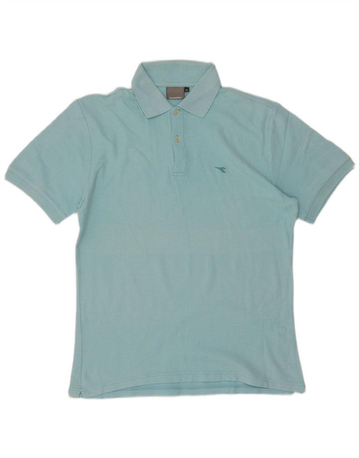 Diadora Herren-Poloshirt aus mittelblauer Baumwolle