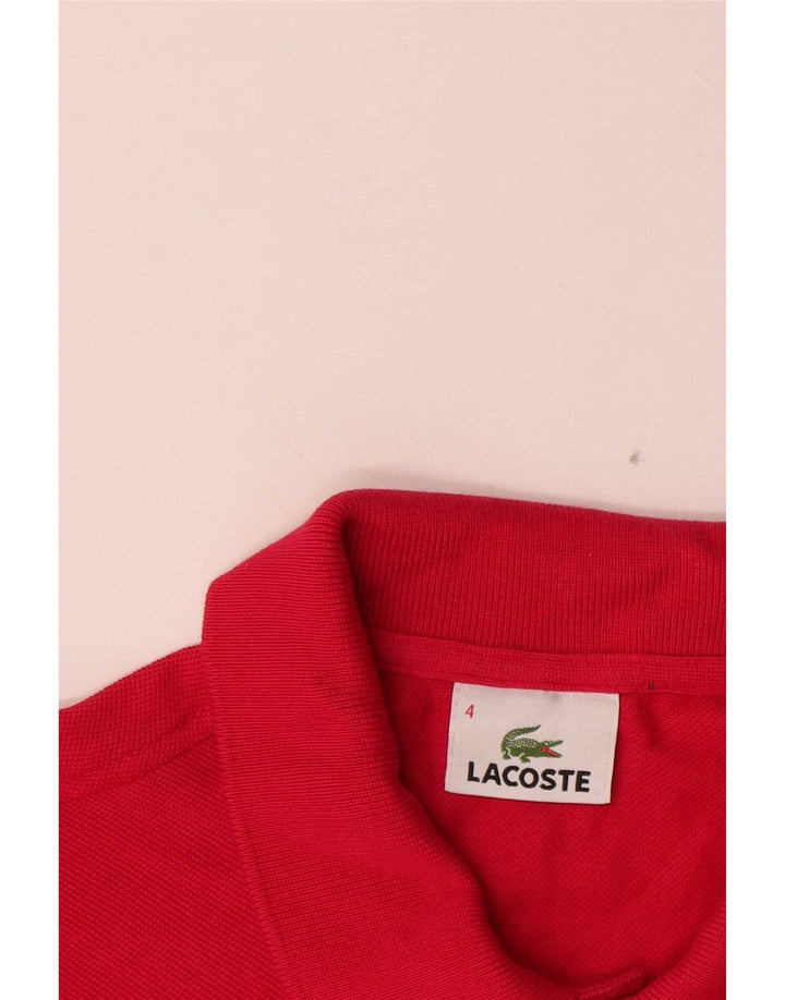 Lacoste Herren-Poloshirt, Größe 4, mittelrote Baumwolle