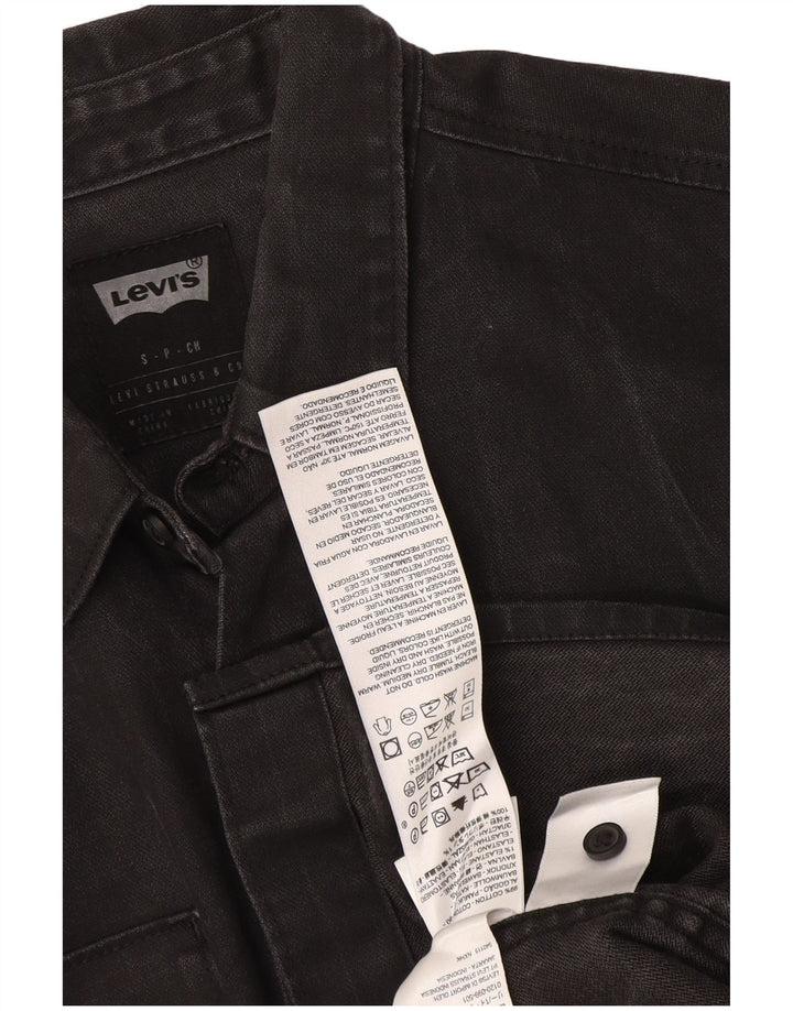 Levi's Herren-Jeanshemd, Größe S, schwarze Baumwolle