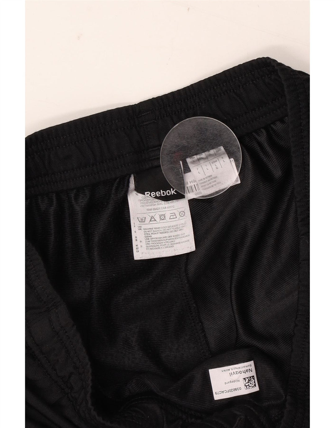 Reebok Herren-Trainingshose, groß, aus schwarzem Polyester