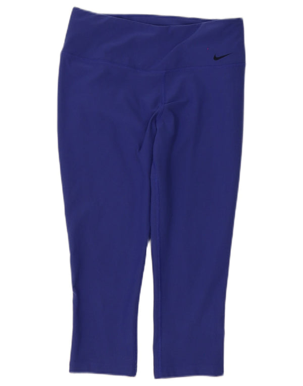 Nike Damen Dri Fit Capri Leggings UK 8 Small Lila Polyester