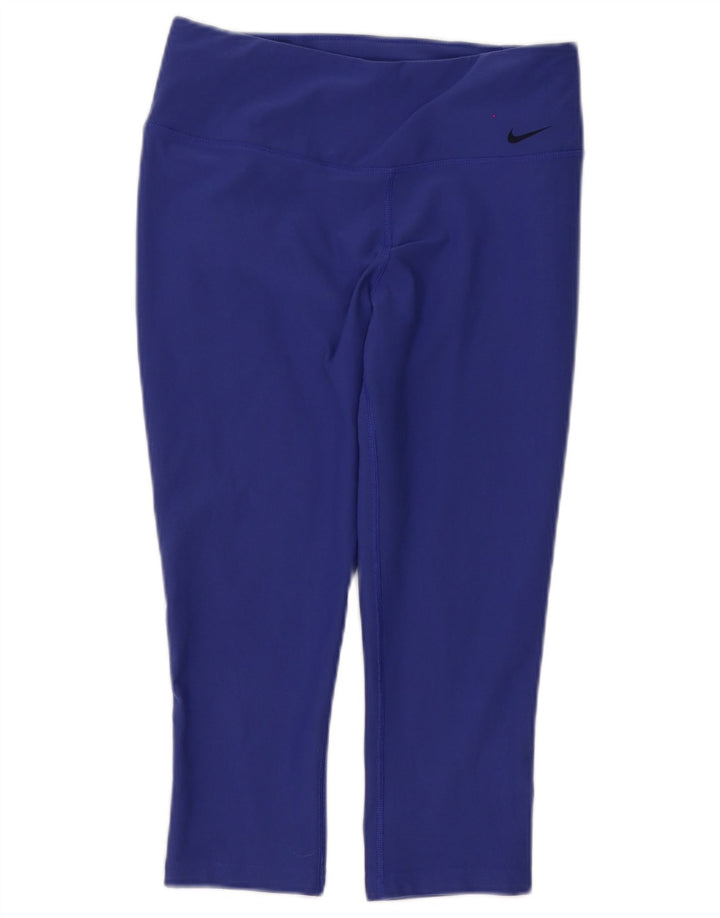 Nike Damen Dri Fit Capri Leggings UK 8 Small Lila Polyester
