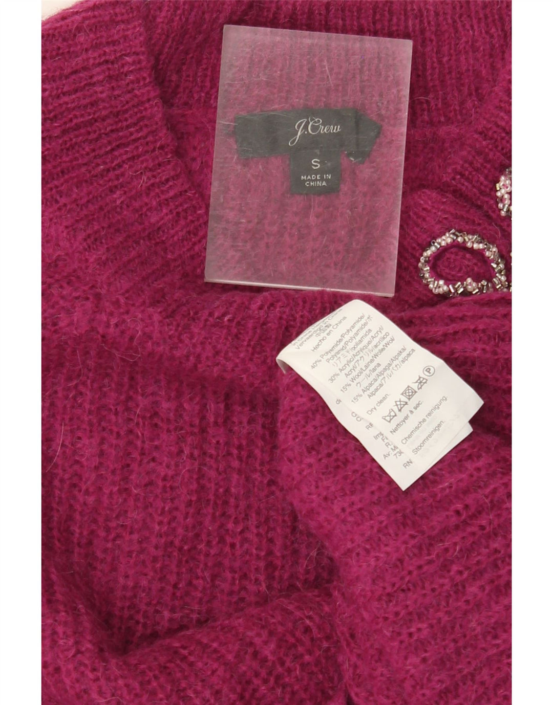 J. CREW Damen-Pullover mit U-Boot-Ausschnitt, Gr. 10, Größe S, Rosa, Polyamid