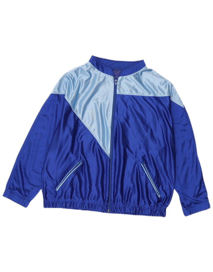 Vintage Herren Trainingsanzug Top Jacke XL Blau Farbblock