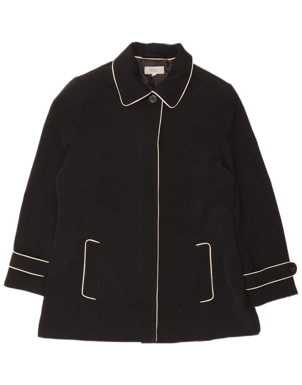 Marks & Spencer Damen Kurzer Trenchcoat UK 16 Large Schwarz Polyester