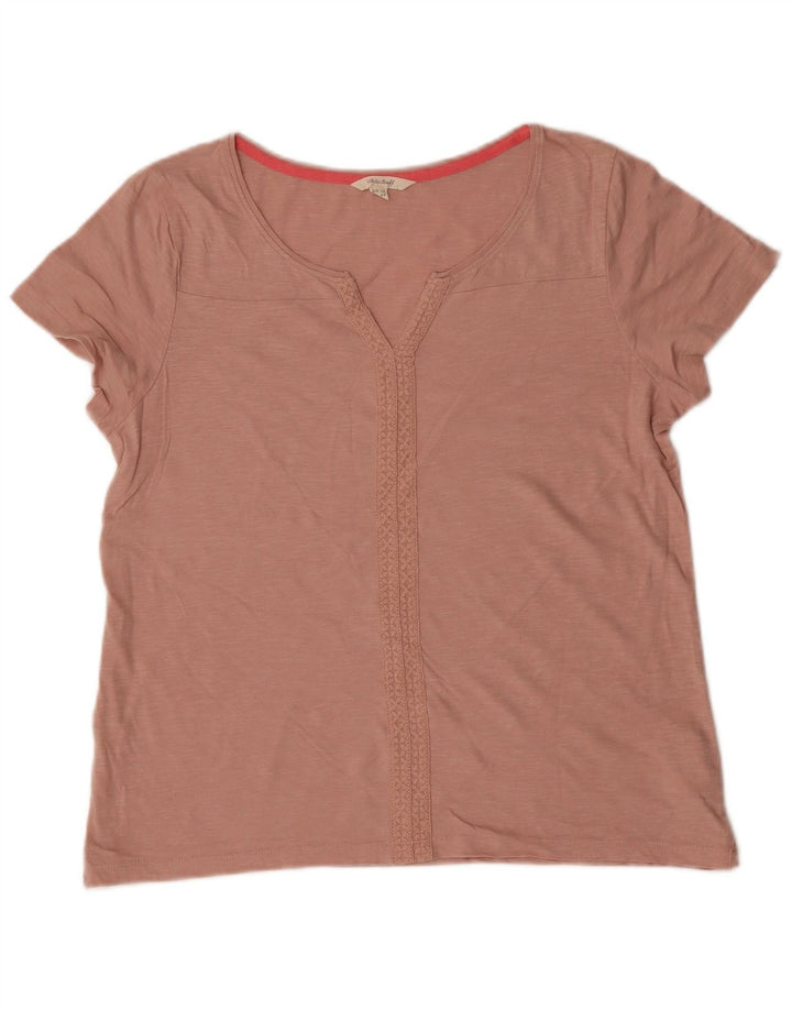 White Stuff Damen T-Shirt Top UK 16 Large Rosa Baumwolle