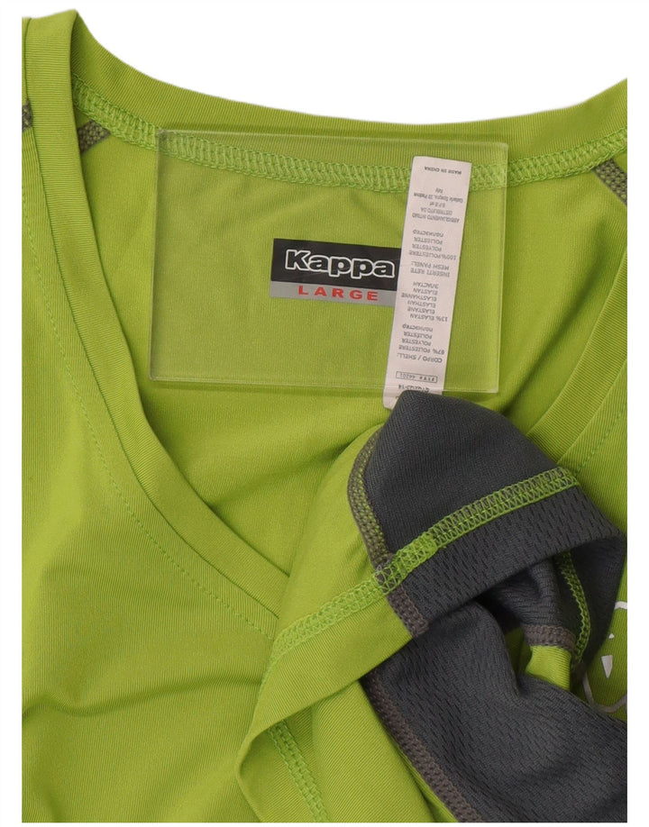 KAPPA Damen Grafik-T-Shirt-Oberteil UK 16 Large Grün Colourblock Polyester