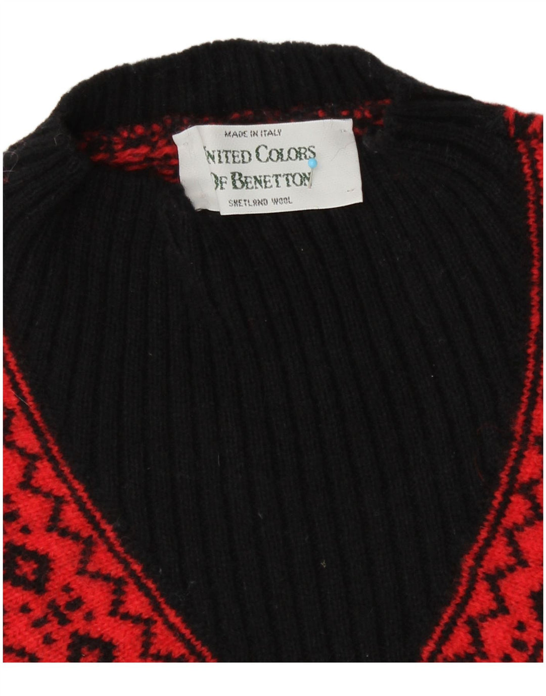 Benetton Damen-Pullover mit Rollkragen, Gr. 14, mittelrot, Retro-Stil