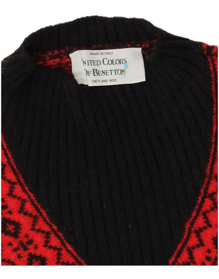 Benetton Damen-Pullover mit Rollkragen, Gr. 14, mittelrot, Retro-Stil