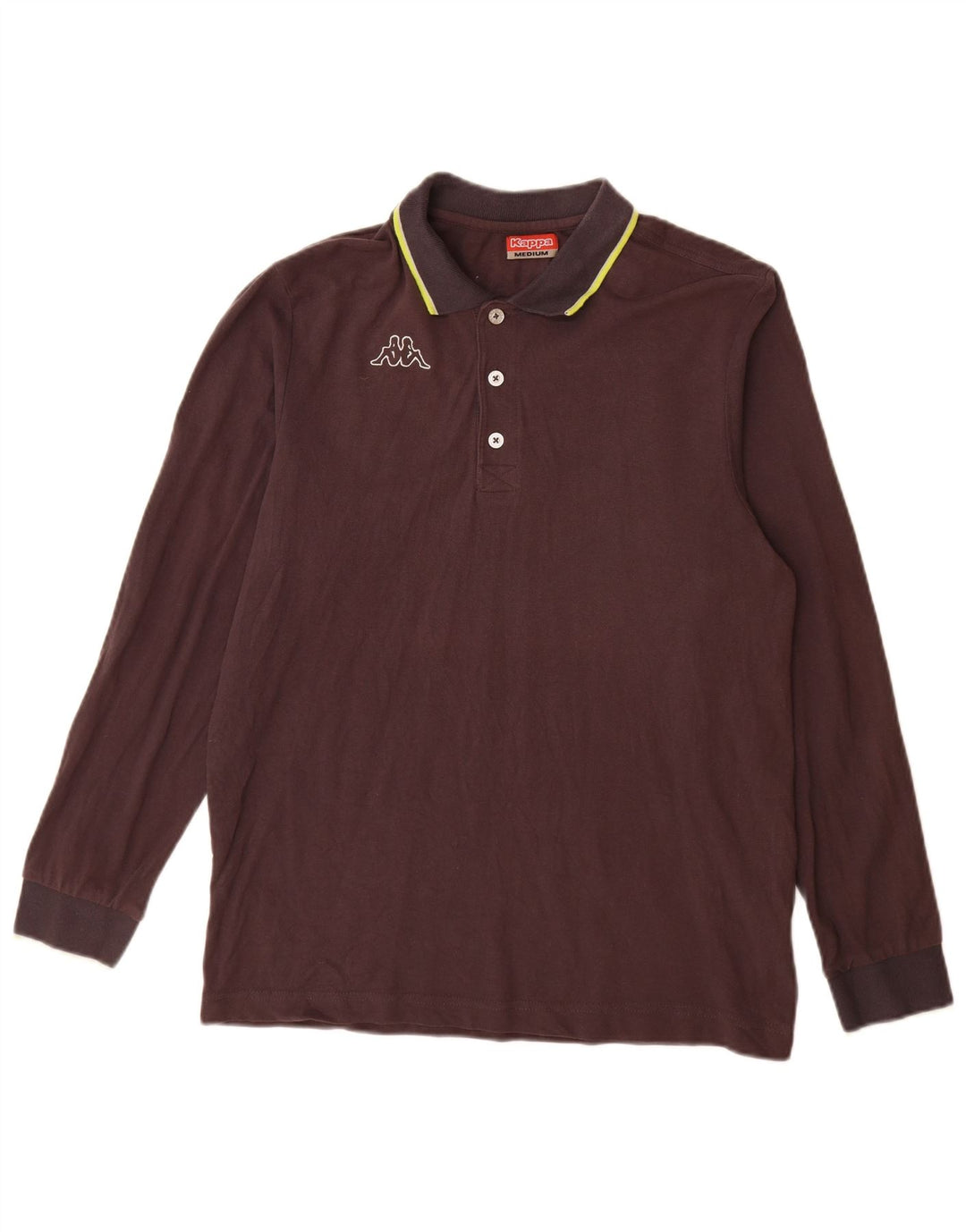Kappa Herren-Langarm-Poloshirt aus mittelbrauner Baumwolle