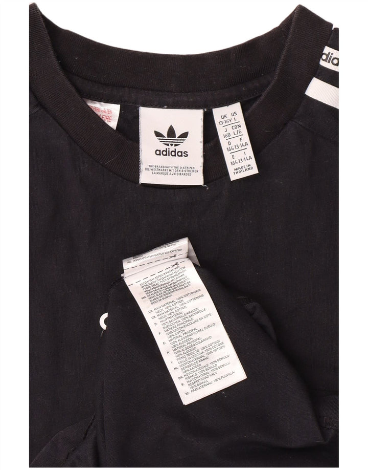 ADIDAS T-Shirt mit Grafik für Jungen, 13–14 Jahre, schwarze Baumwolle