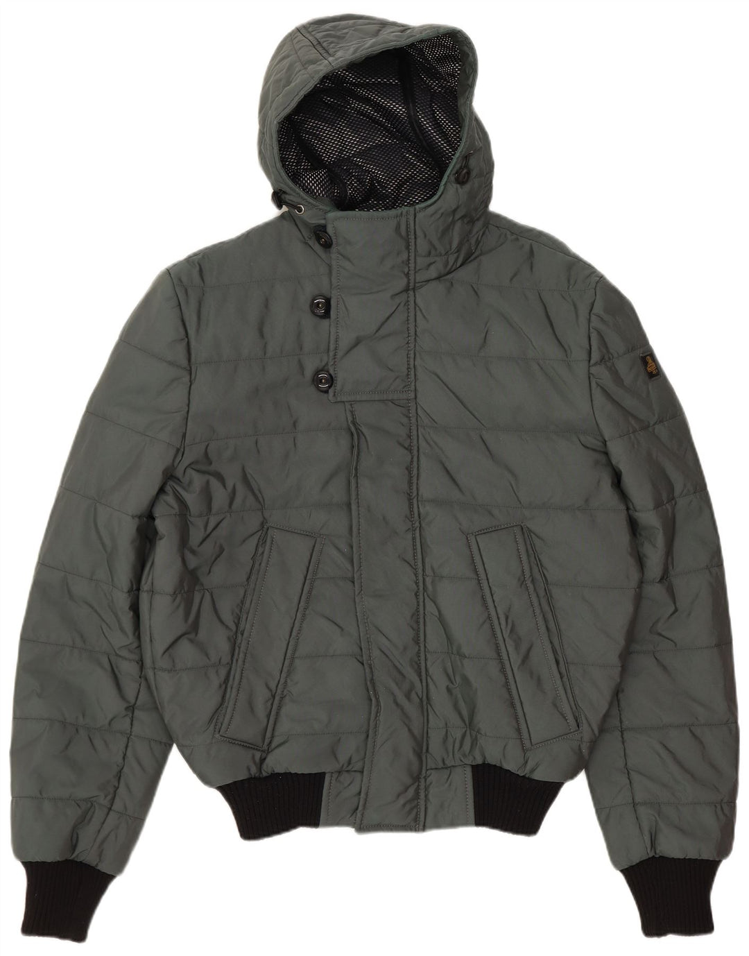 Refrigiwear Wattierte Herrenjacke mit Kapuze IT 46 Small Grün Polyamid