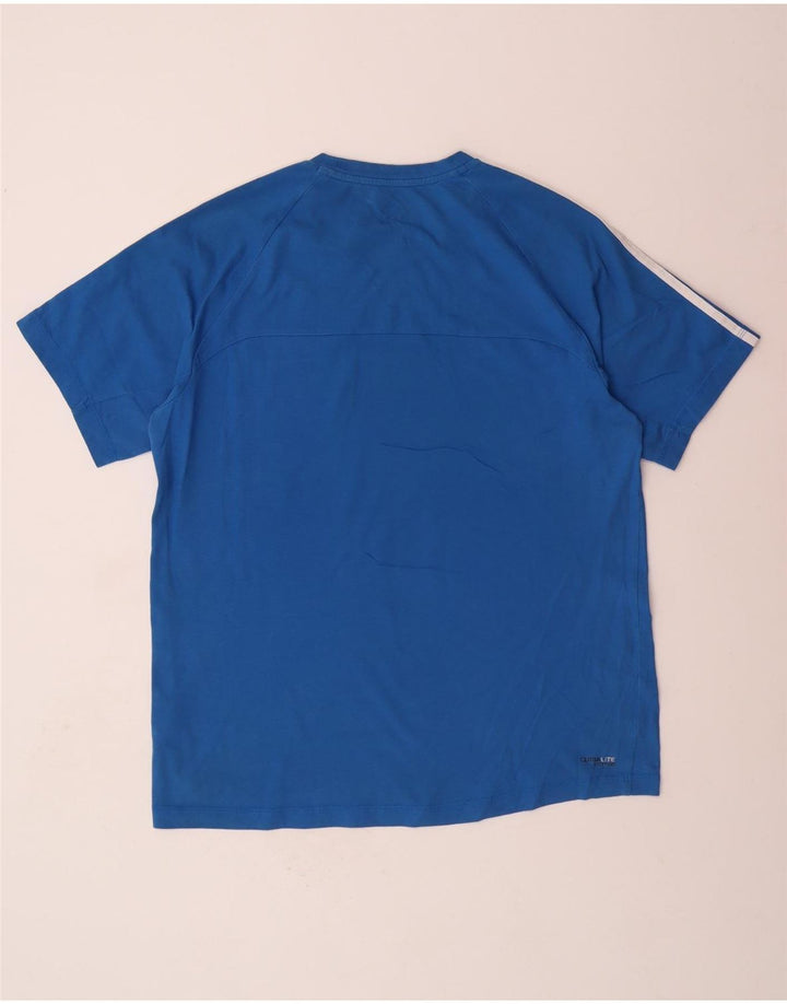 ADIDAS Herren Climalite T-Shirt Top Große blaue Baumwolle