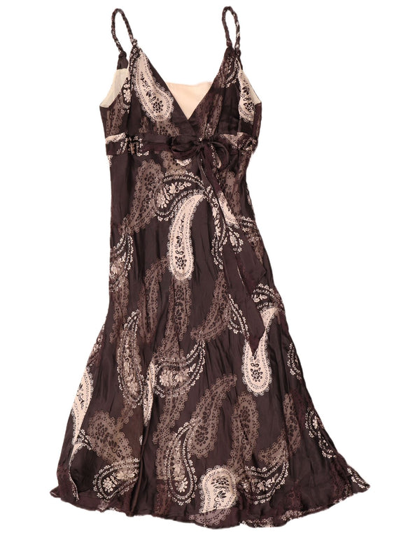 Phase Eight Ärmelloses Damen-Maxikleid UK 18 XL Graue Paisley-Viskose