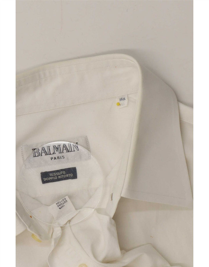 Balmain Herrenhemd Größe 42 Große weiße Baumwolle