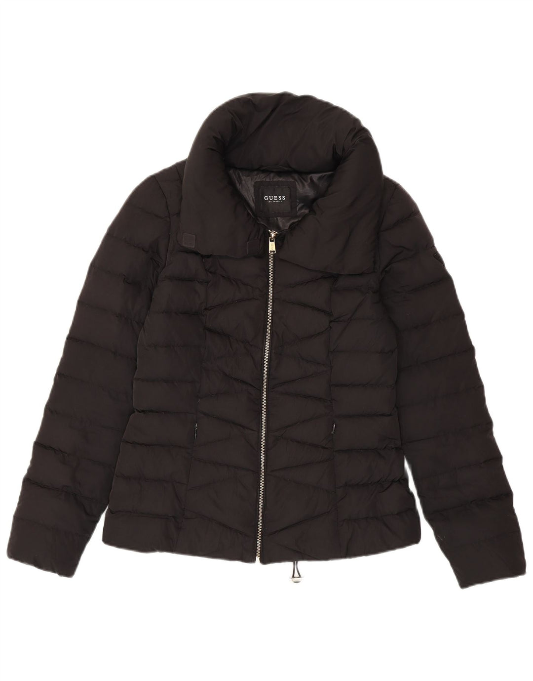 Guess Damen Wattierte Jacke UK 10 Small Schwarz Polyester