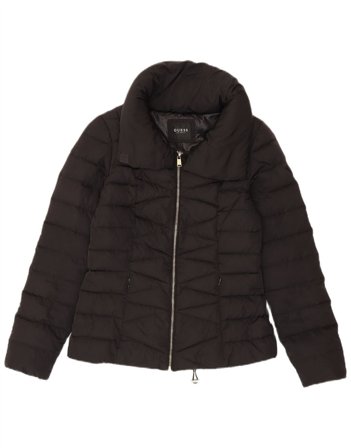 Guess Damen Wattierte Jacke UK 10 Small Schwarz Polyester