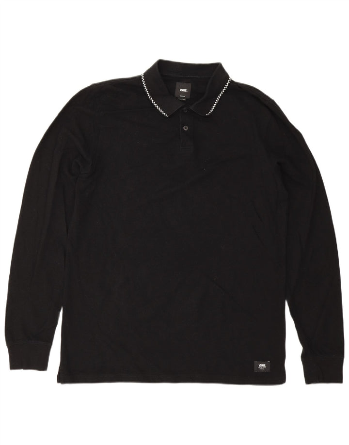 VANS Herren Langarm-Poloshirt Mittelschwarz Geometrisch