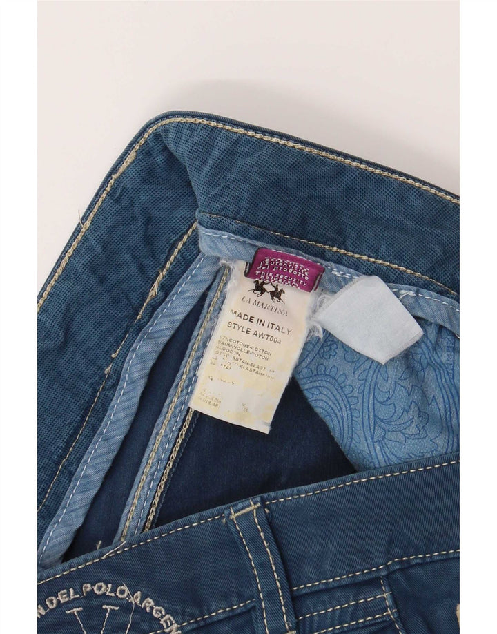 La Martina Damen Straight Jeans W30 L27 Blaue Baumwolle