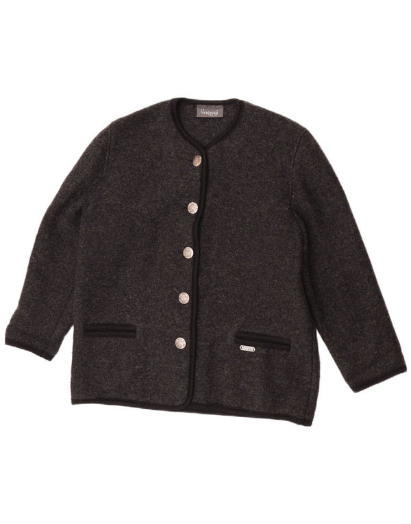 Wesenjak Damen 5-Knopf-Blazerjacke UK 18 XL Grau gefleckte Schurwolle