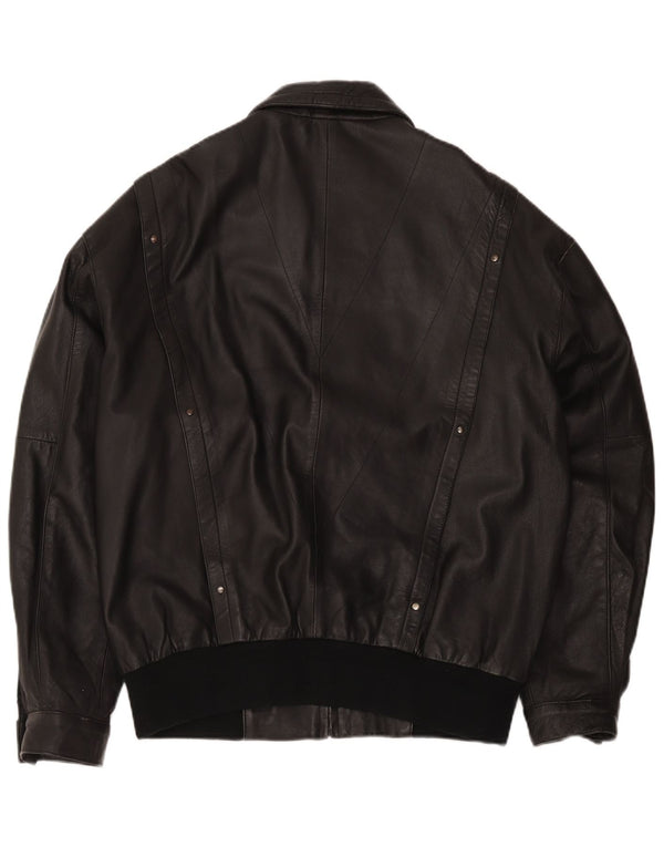Vintage Herren Leder Bomberjacke UK 42 XL Schwarz