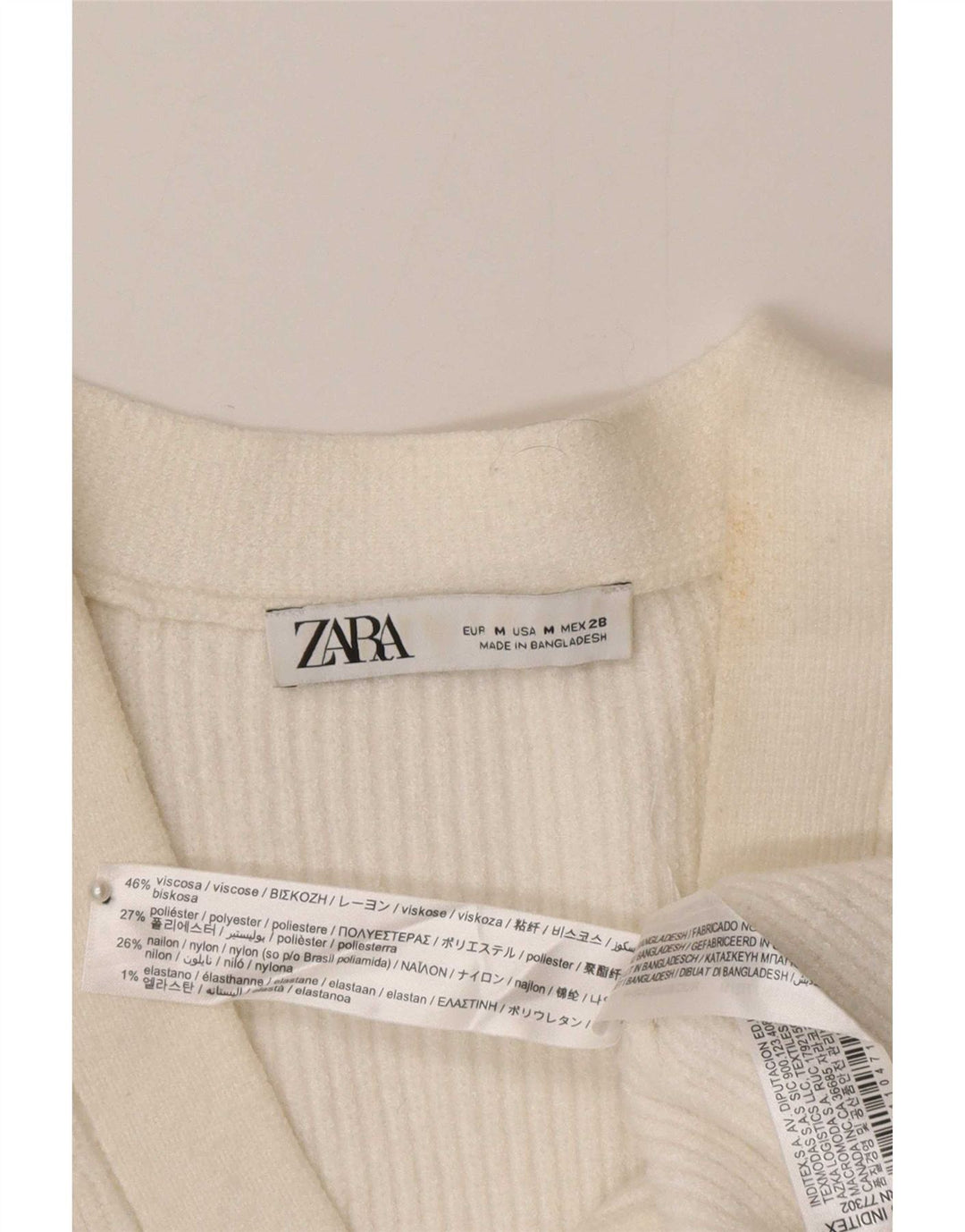 Zara Damen-Cardigan-Pullover UK 12 Mittelweiße Viskose